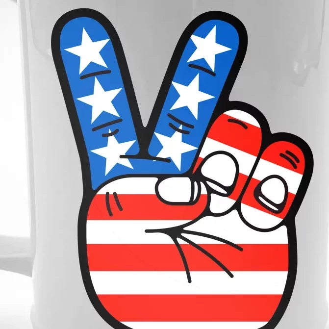 American Peace Sign Flag Front & Back Beer Stein