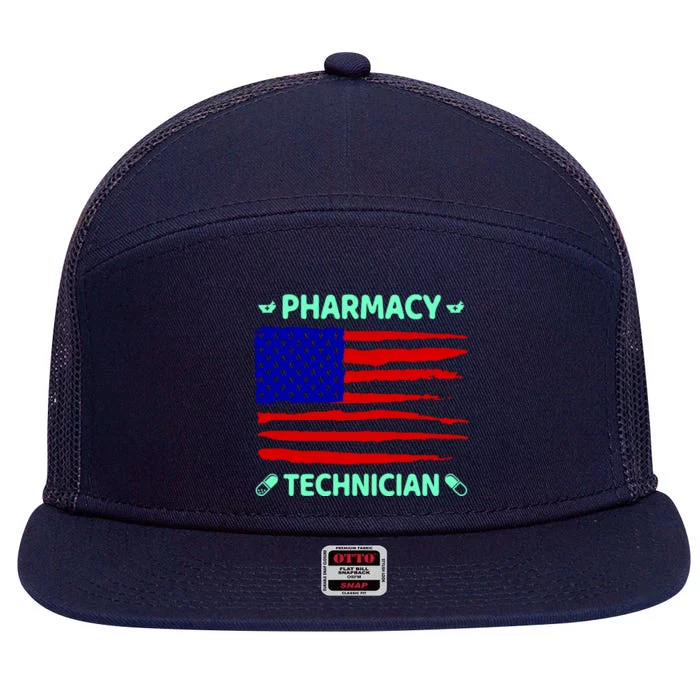 American Pharmacy Technician 7 Panel Mesh Trucker Snapback Hat