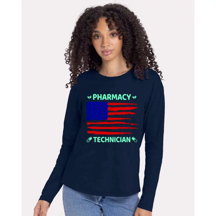 American Pharmacy Technician Womens Cotton Relaxed Long Sleeve T-Shirt