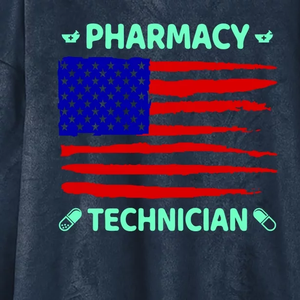 American Pharmacy Technician Hooded Wearable Blanket