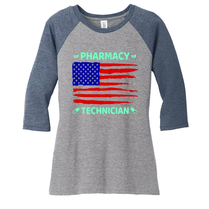 American Pharmacy Technician Women's Tri-Blend 3/4-Sleeve Raglan Shirt