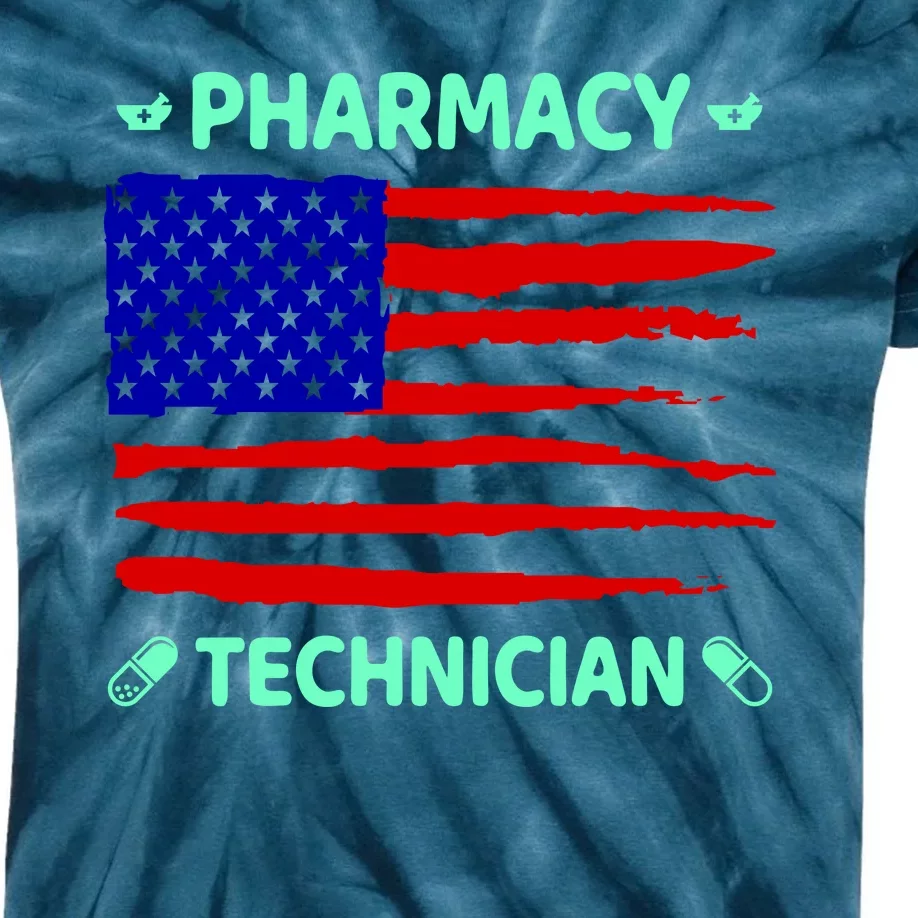 American Pharmacy Technician Kids Tie-Dye T-Shirt