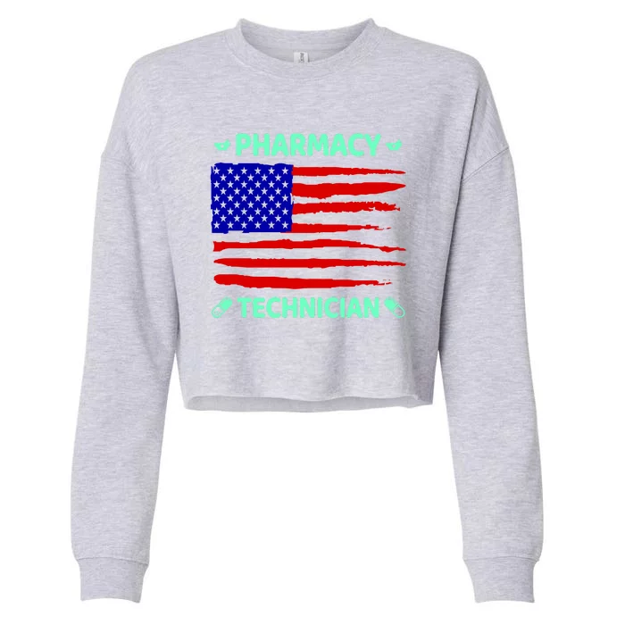 American Pharmacy Technician Cropped Pullover Crew