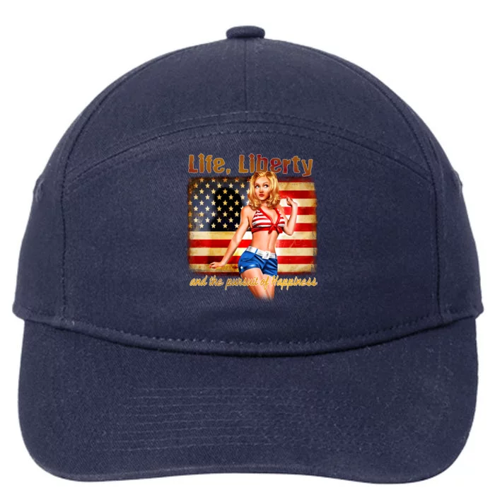 American Pinup Girl - Life Liberty And The Pursuit Of Happiness 7-Panel Snapback Hat