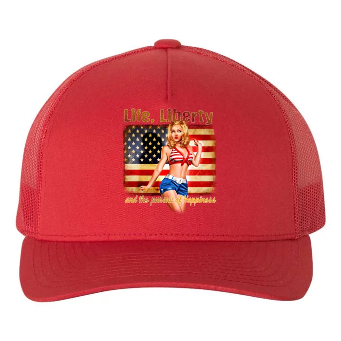 American Pinup Girl - Life Liberty And The Pursuit Of Happiness Yupoong Adult 5-Panel Trucker Hat