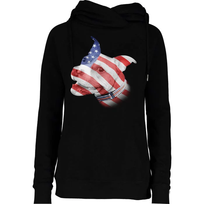 American Pitbull Womens Funnel Neck Pullover Hood