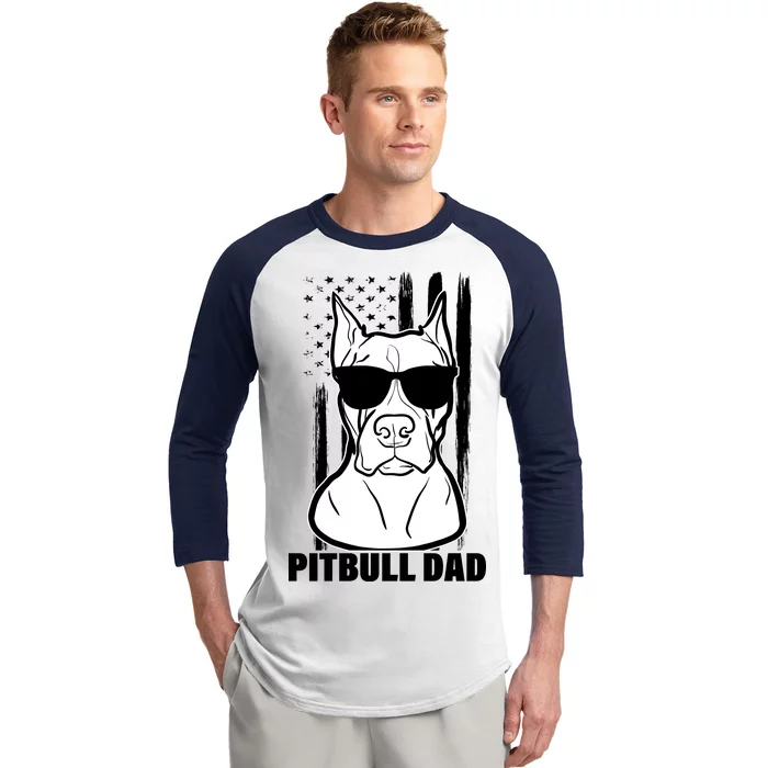 American Pitbull Dad Baseball Sleeve Shirt