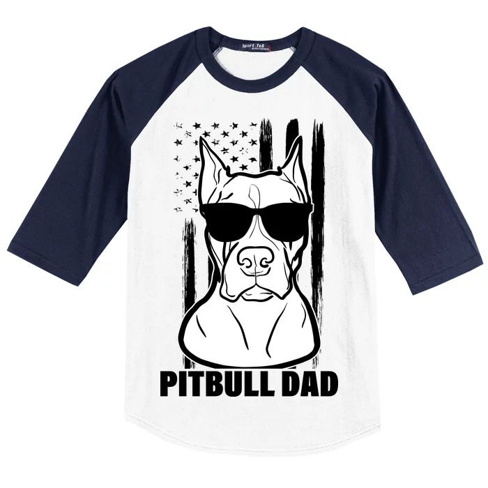 American Pitbull Dad Baseball Sleeve Shirt