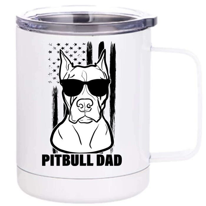 American Pitbull Dad Front & Back 12oz Stainless Steel Tumbler Cup