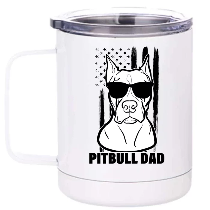 American Pitbull Dad Front & Back 12oz Stainless Steel Tumbler Cup