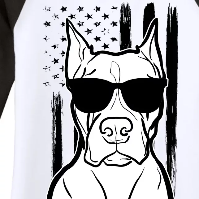 American Pitbull Dad Women's Tri-Blend 3/4-Sleeve Raglan Shirt