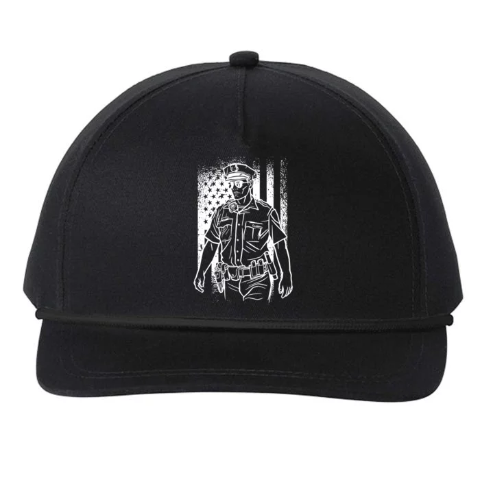 American Police Officer Snapback Five-Panel Rope Hat