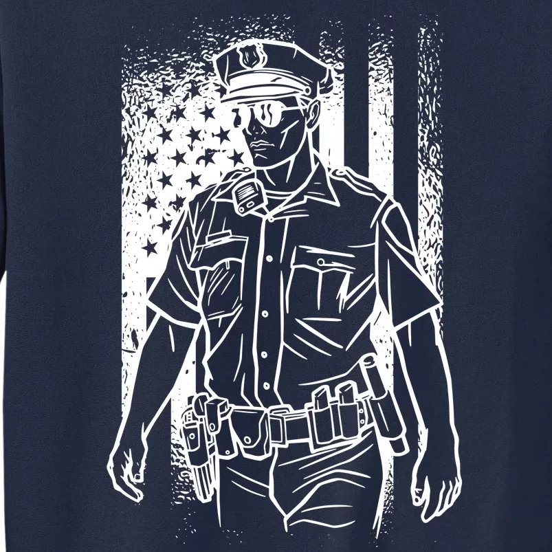 American Police Officer Tall Sweatshirt