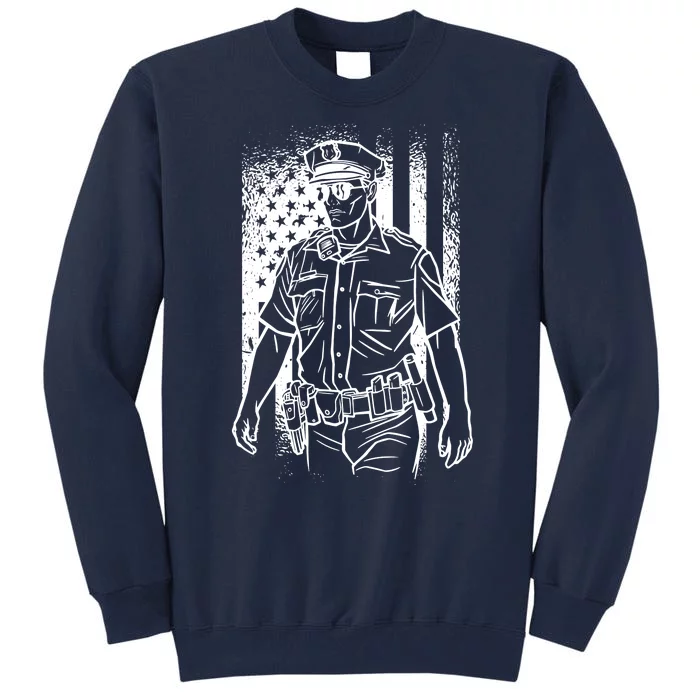 American Police Officer Tall Sweatshirt