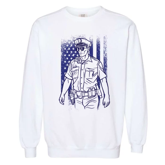 American Police Officer Garment-Dyed Sweatshirt