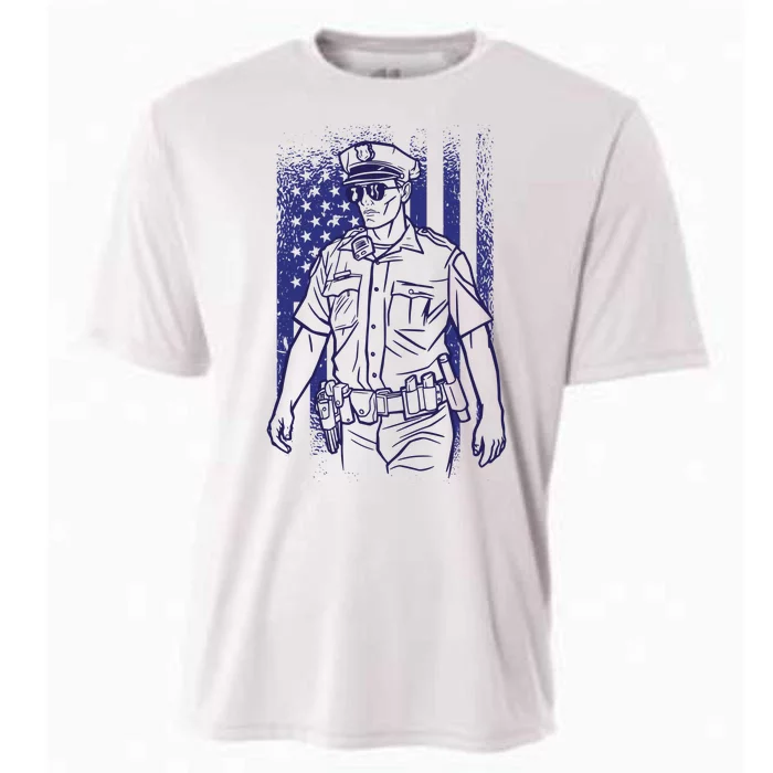 American Police Officer Cooling Performance Crew T-Shirt