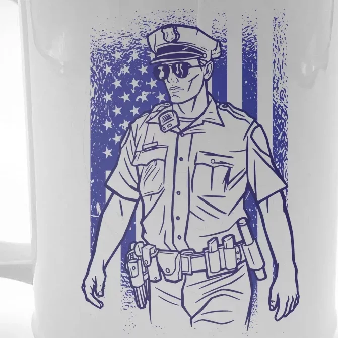 American Police Officer Front & Back Beer Stein