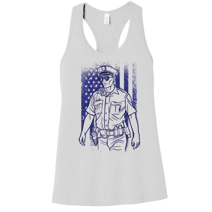 American Police Officer Women's Racerback Tank