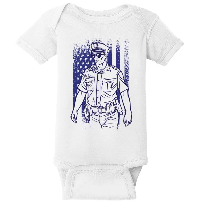 American Police Officer Baby Bodysuit