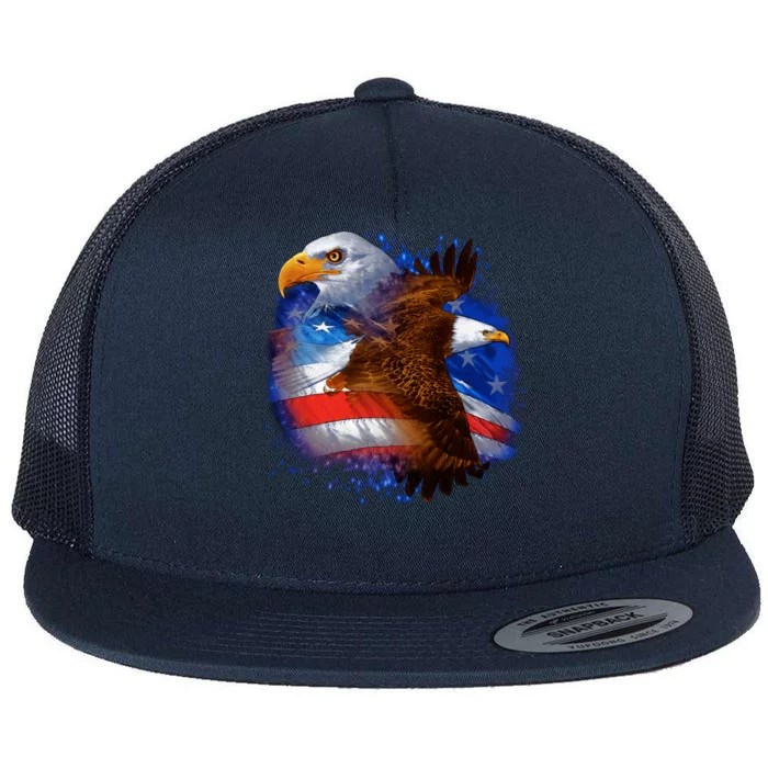 American Pride Soaring Eagle USA Flat Bill Trucker Hat