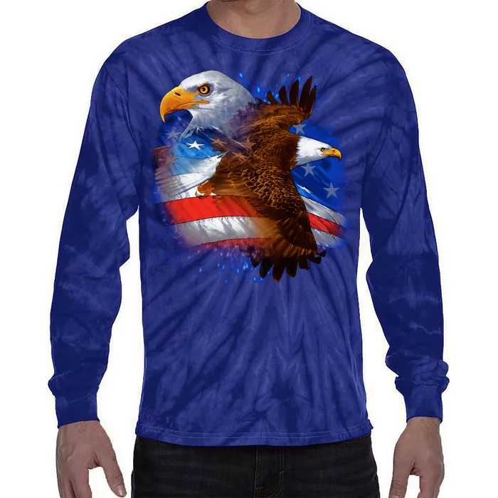 American Pride Soaring Eagle USA Tie-Dye Long Sleeve Shirt