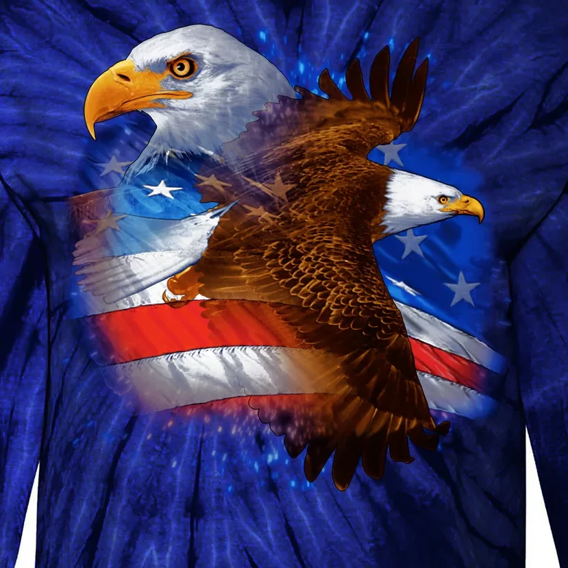 American Pride Soaring Eagle USA Tie-Dye Long Sleeve Shirt