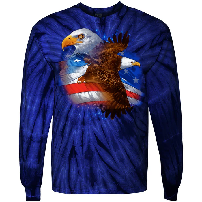 American Pride Soaring Eagle USA Tie-Dye Long Sleeve Shirt