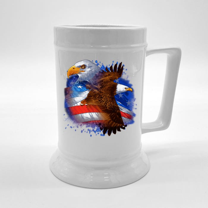 American Pride Soaring Eagle USA Front & Back Beer Stein