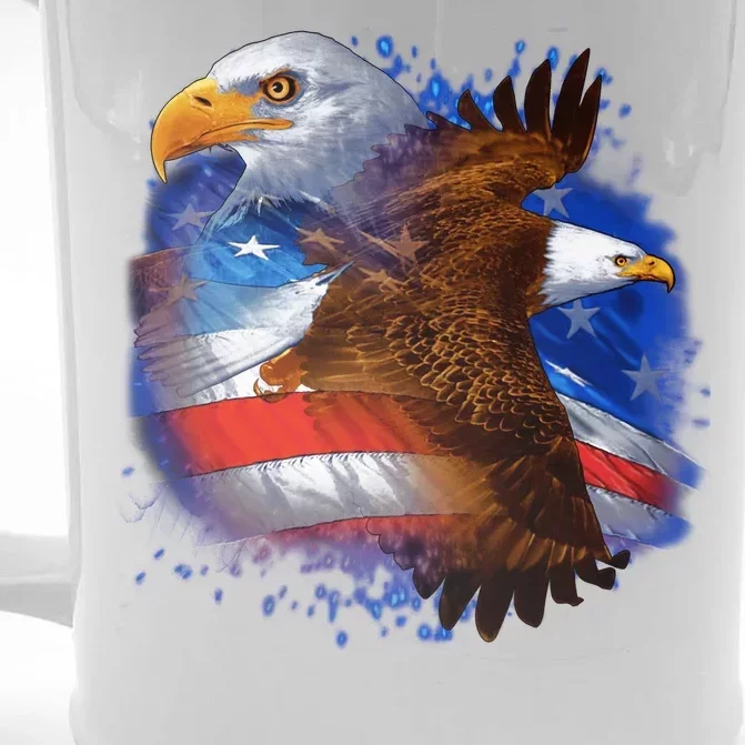 American Pride Soaring Eagle USA Front & Back Beer Stein