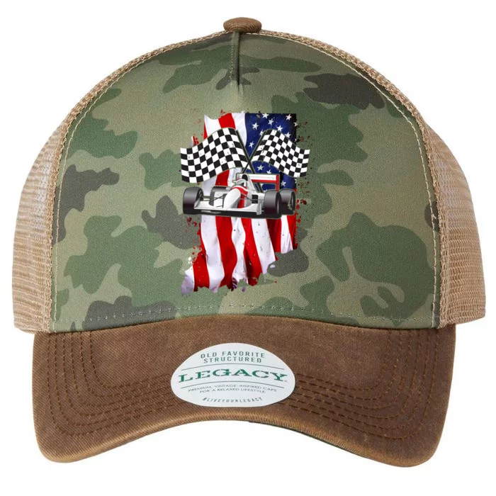 American Racing Car Flag Legacy Tie Dye Trucker Hat