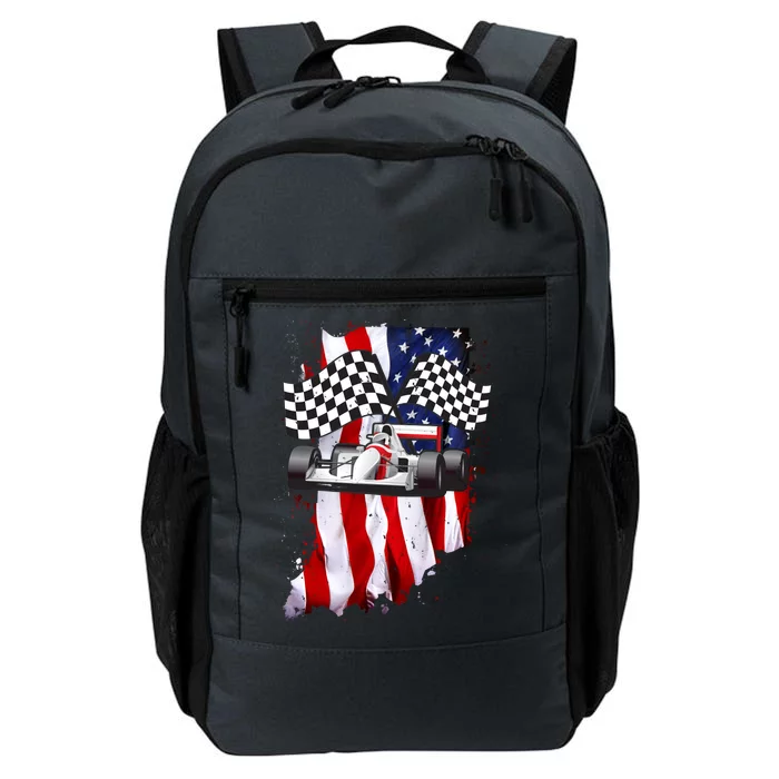 American Racing Car Flag Daily Commute Backpack