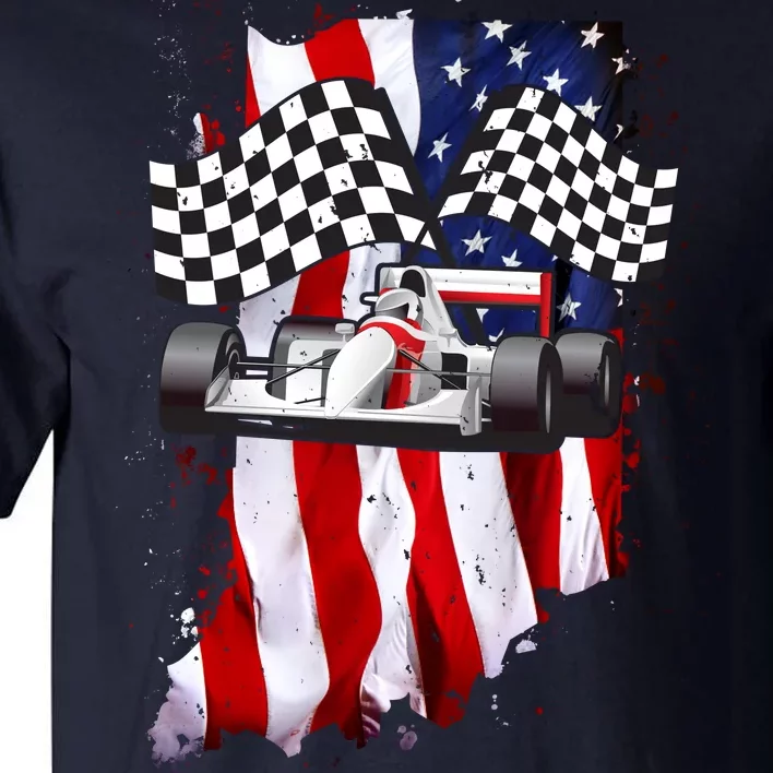 American Racing Car Flag Tall T-Shirt