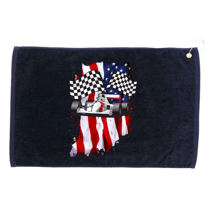 American Racing Car Flag Grommeted Golf Towel