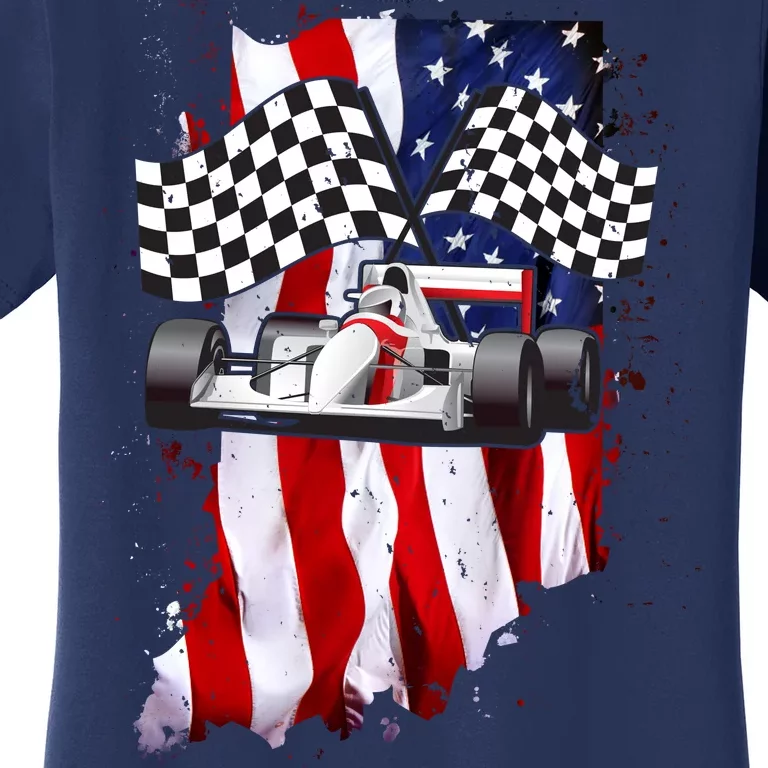 American Racing Car Flag Women's T-Shirt