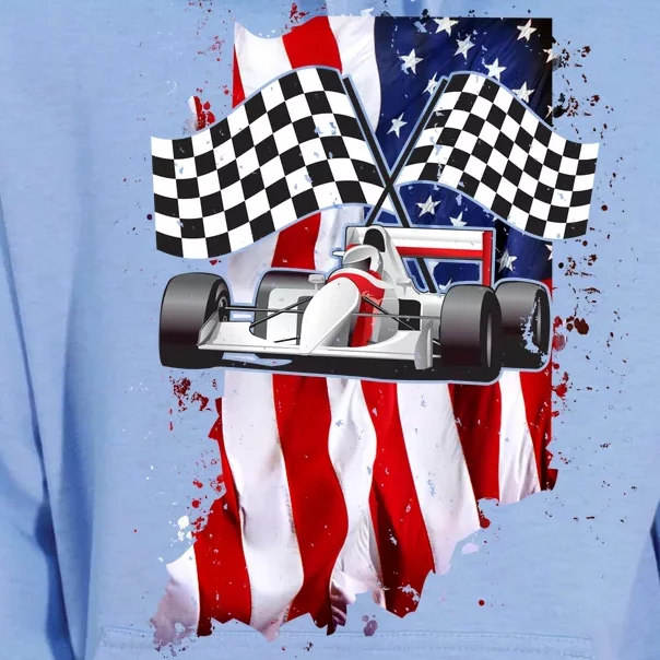 American Racing Car Flag Unisex Surf Hoodie