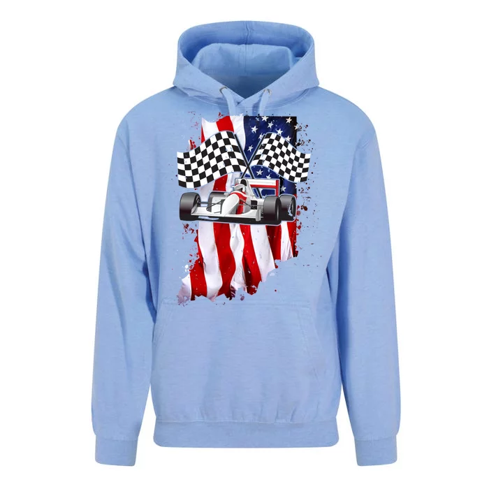 American Racing Car Flag Unisex Surf Hoodie