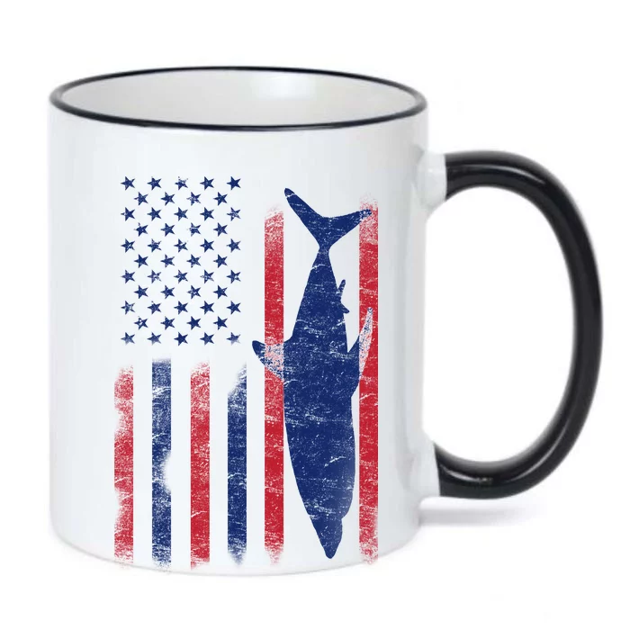 American Shark Flag Black Color Changing Mug