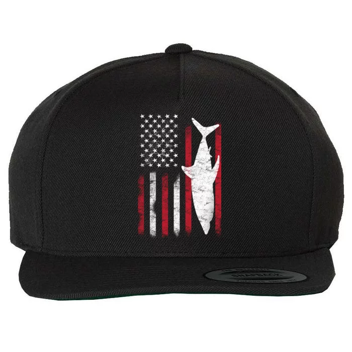 American Shark Flag Wool Snapback Cap