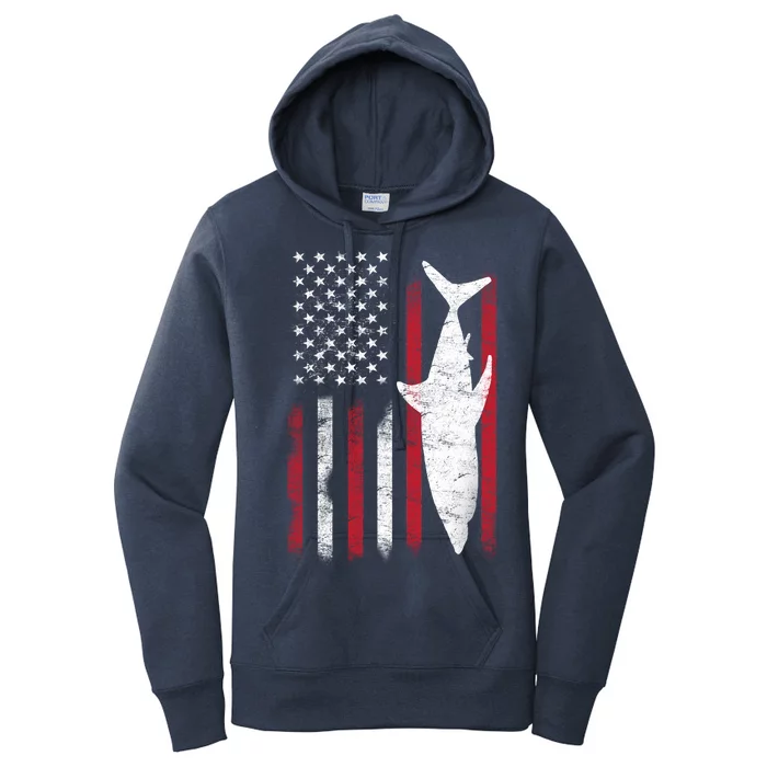 American Shark Flag Women's Pullover Hoodie