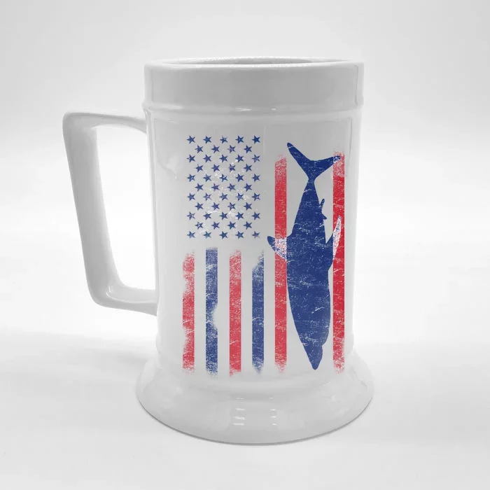 American Shark Flag Front & Back Beer Stein