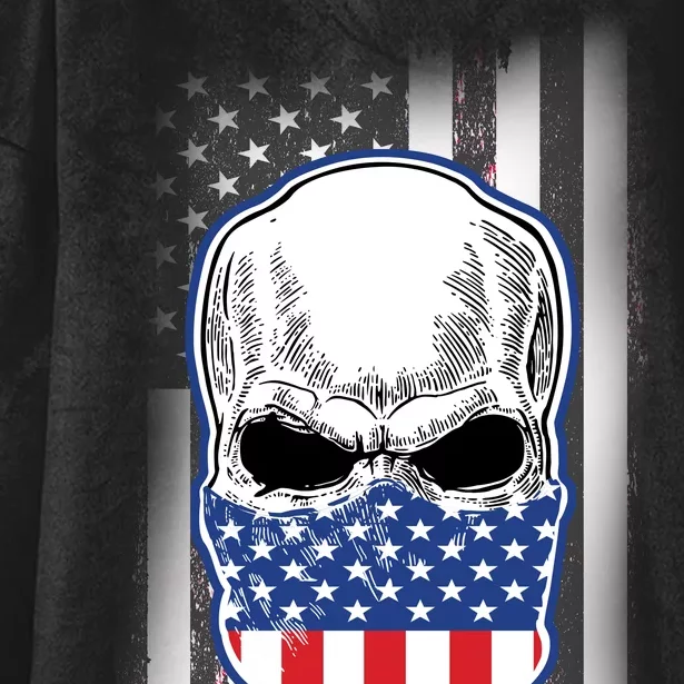 American Skull Bandana Hooded Wearable Blanket