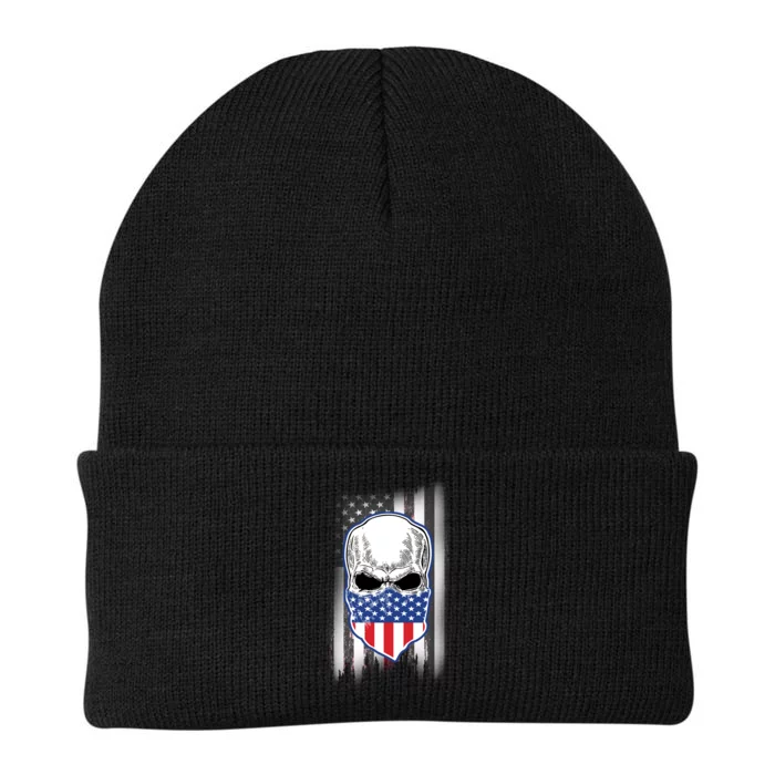 American Skull Bandana Knit Cap Winter Beanie