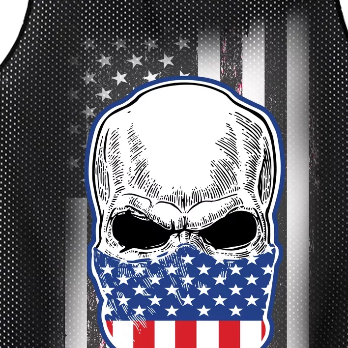 American Skull Bandana Mesh Reversible Basketball Jersey Tank