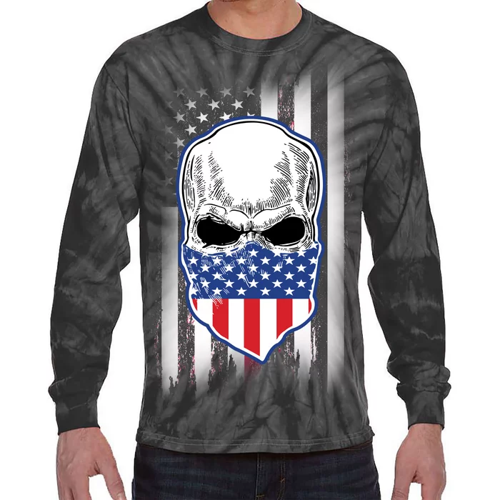 American Skull Bandana Tie-Dye Long Sleeve Shirt