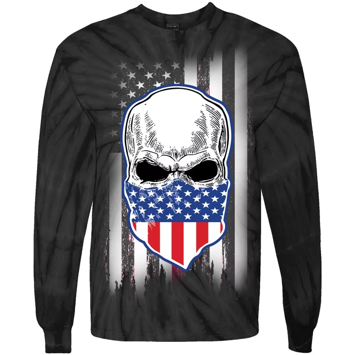 American Skull Bandana Tie-Dye Long Sleeve Shirt