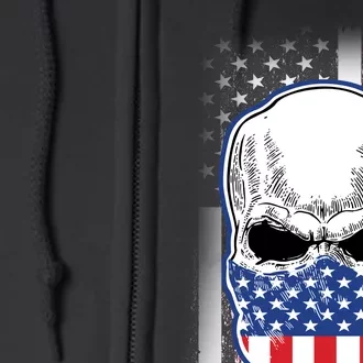 American Skull Bandana Full Zip Hoodie