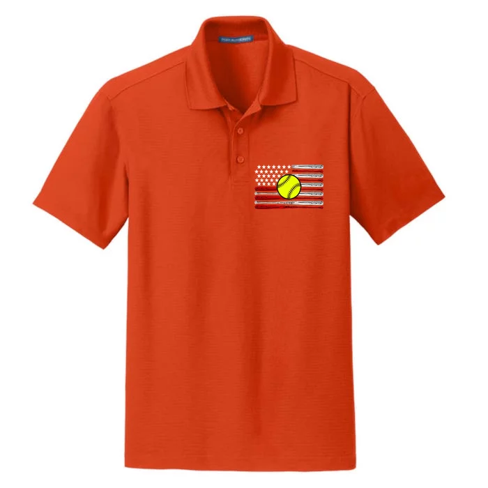 American Softball Flag Dry Zone Grid Performance Polo