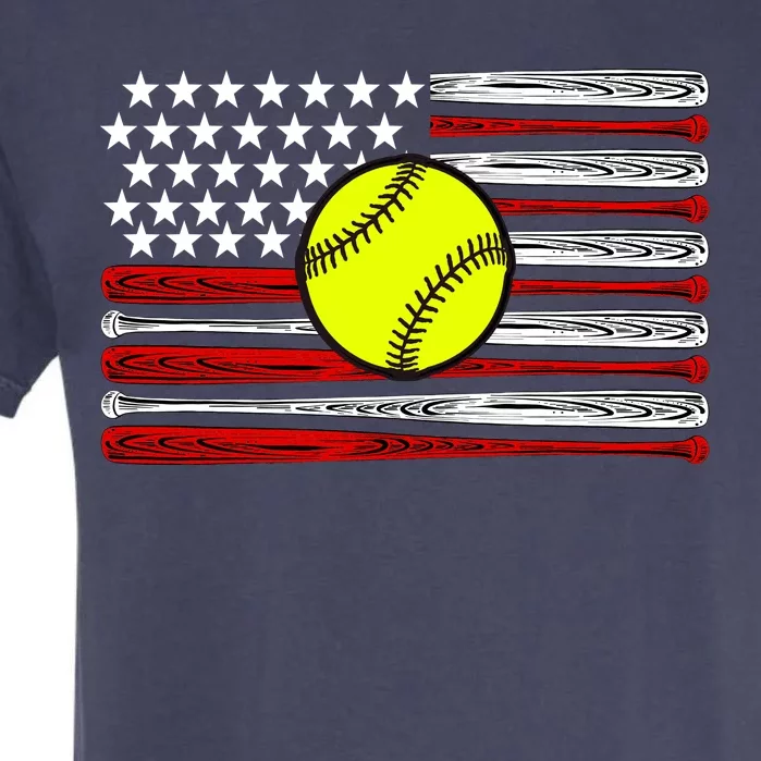 American Softball Flag Garment-Dyed Heavyweight T-Shirt