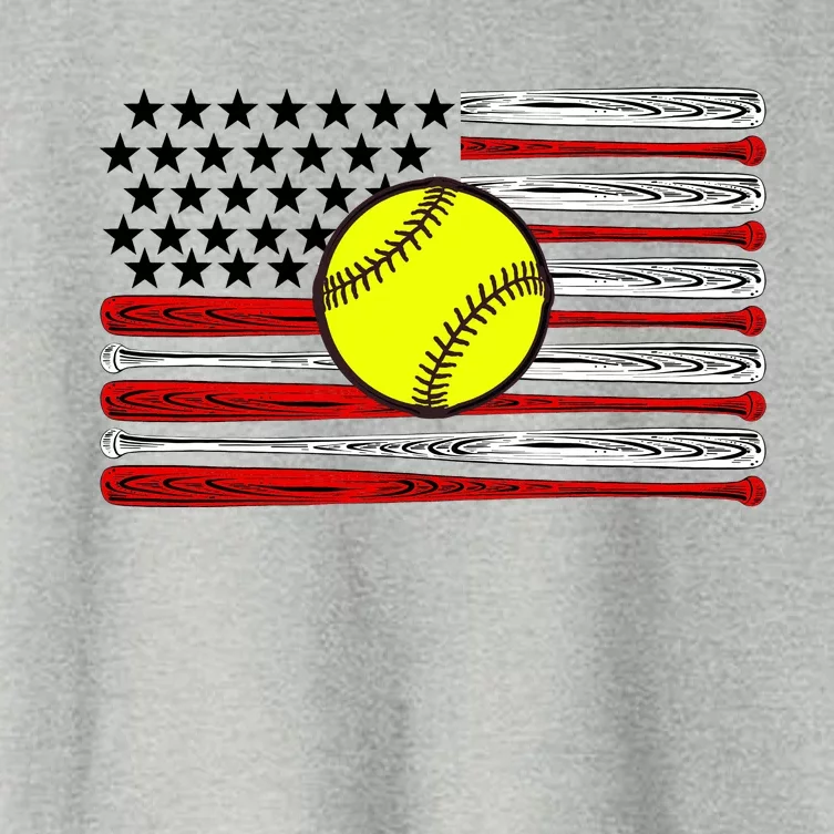 American Softball Flag Women's Crop Top Tee