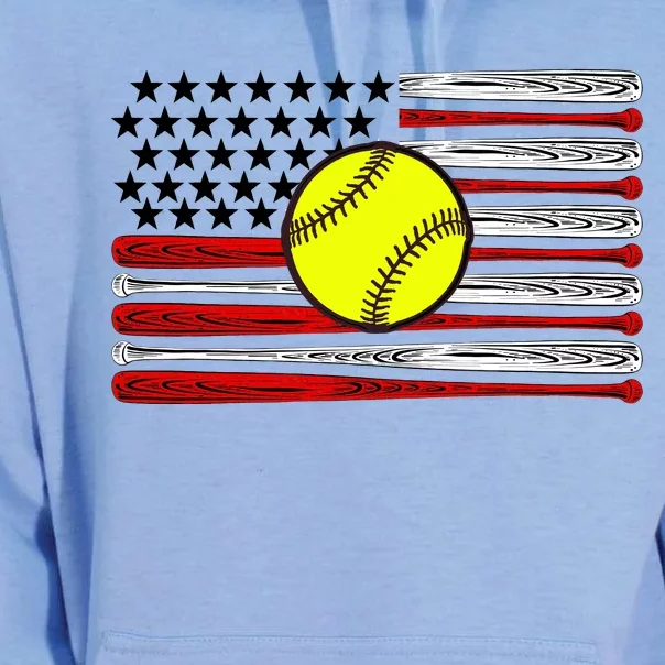 American Softball Flag Unisex Surf Hoodie